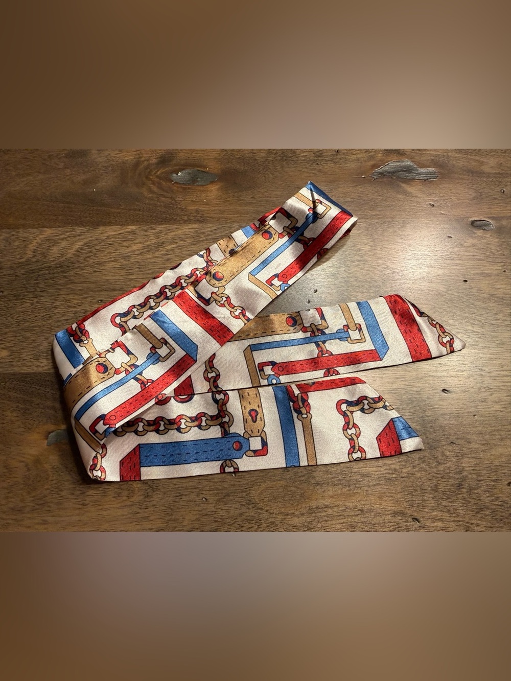 Classy Chain Link Print Twilly Scarf